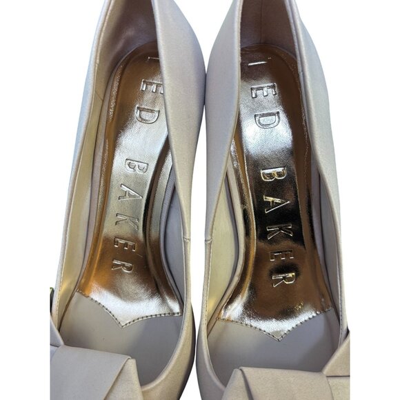 Ted Baker Satin Bow Pointed Toe Heels Pink 9 - Picture 7 of 12